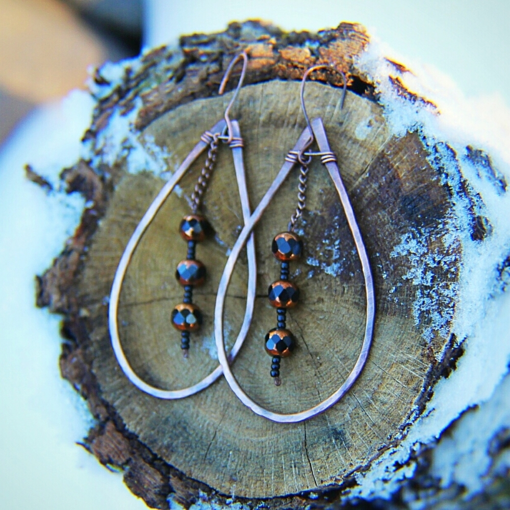 Copper Statement earrings